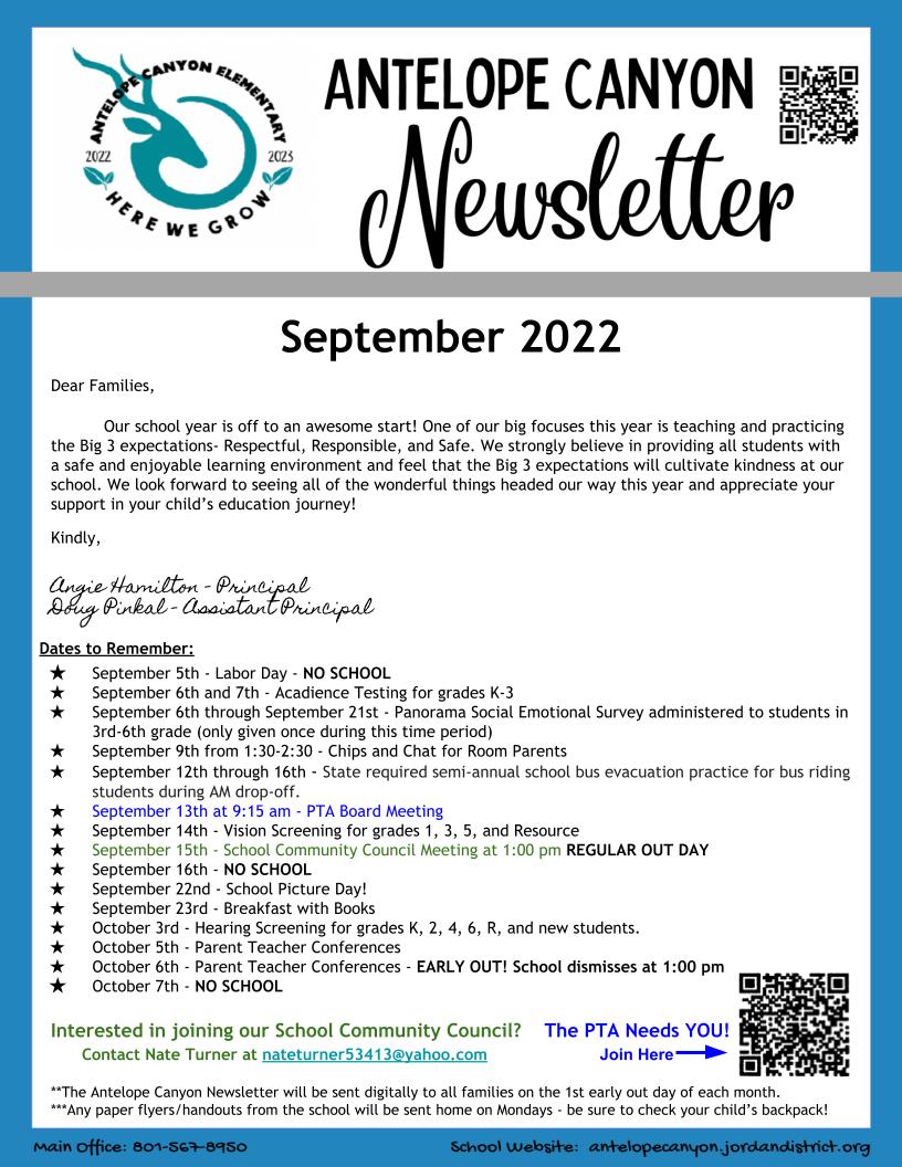 September 2022 School Newsletter